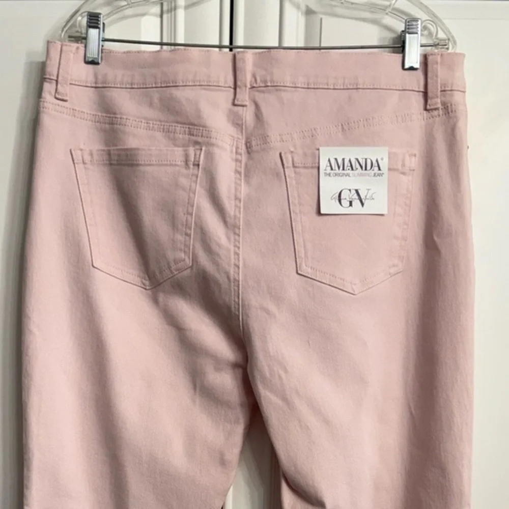 NWT Womens Sz 16P Gloria Vanderbilt Amanda  High Rise Straight Leg Pink Jeans - Picture 9 of 11